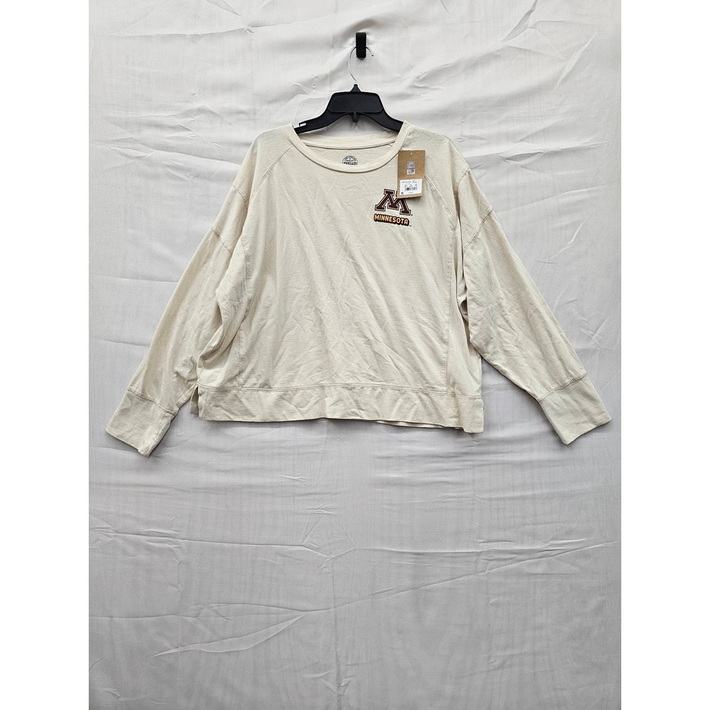 Rivalry Threads Minnesota Golden Gophers Long Sleeve‎ Top Cream XL 16/18 NEW